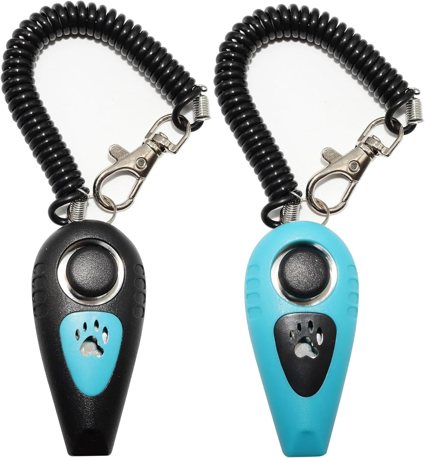 Pet Training Clicker with Whistle and Wrist Strap - Dog Training Clickers Whistles (Black   Blue)