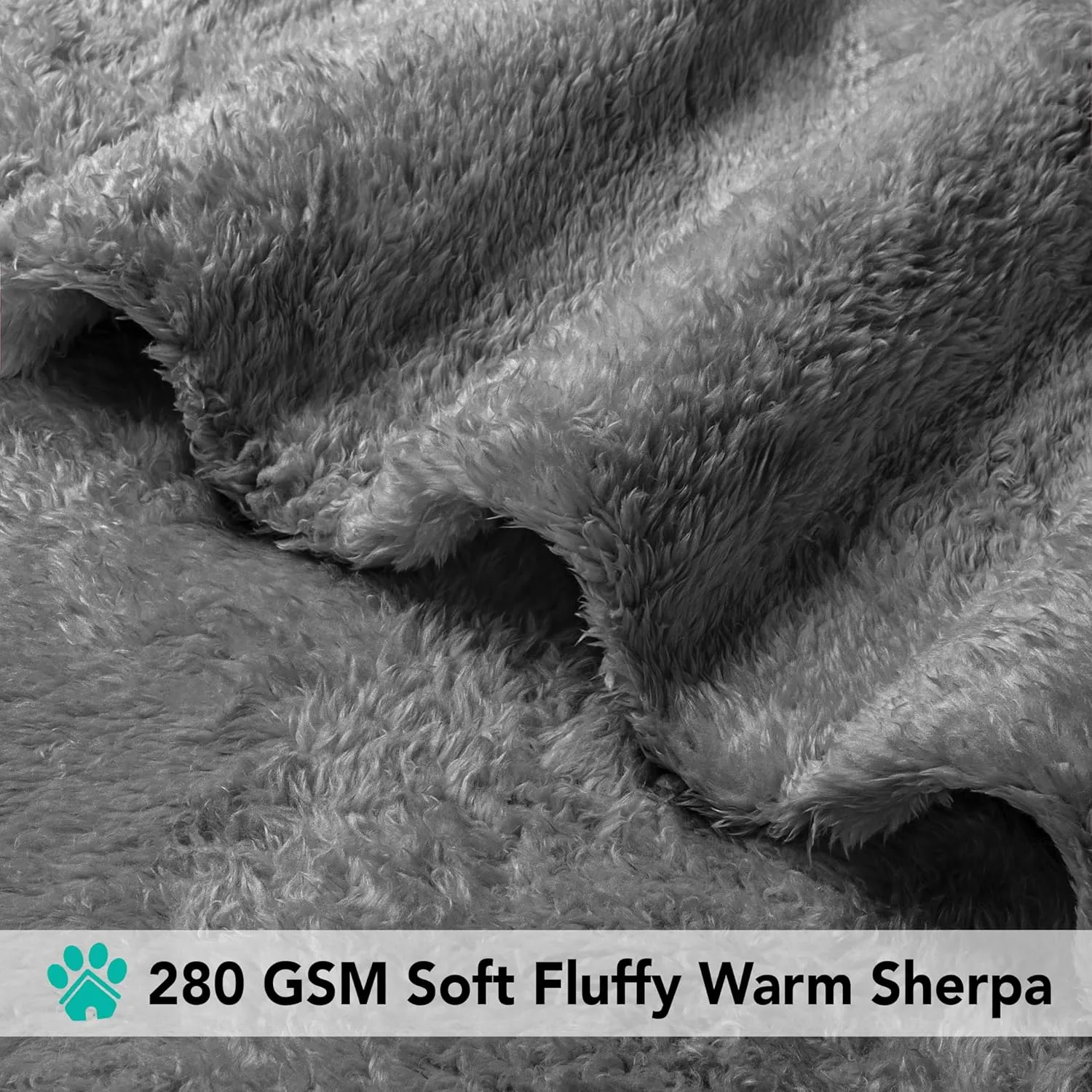 PetAmi Dog Blanket for Large Medium Dogs Grey, Fluffy Soft Puppy Blanket, Sherpa Fleece Cat Blanket for Kitten Doggie, Calming Pet Blanket Throw for Bed Washable Sofa Couch Cover, Large 40x60