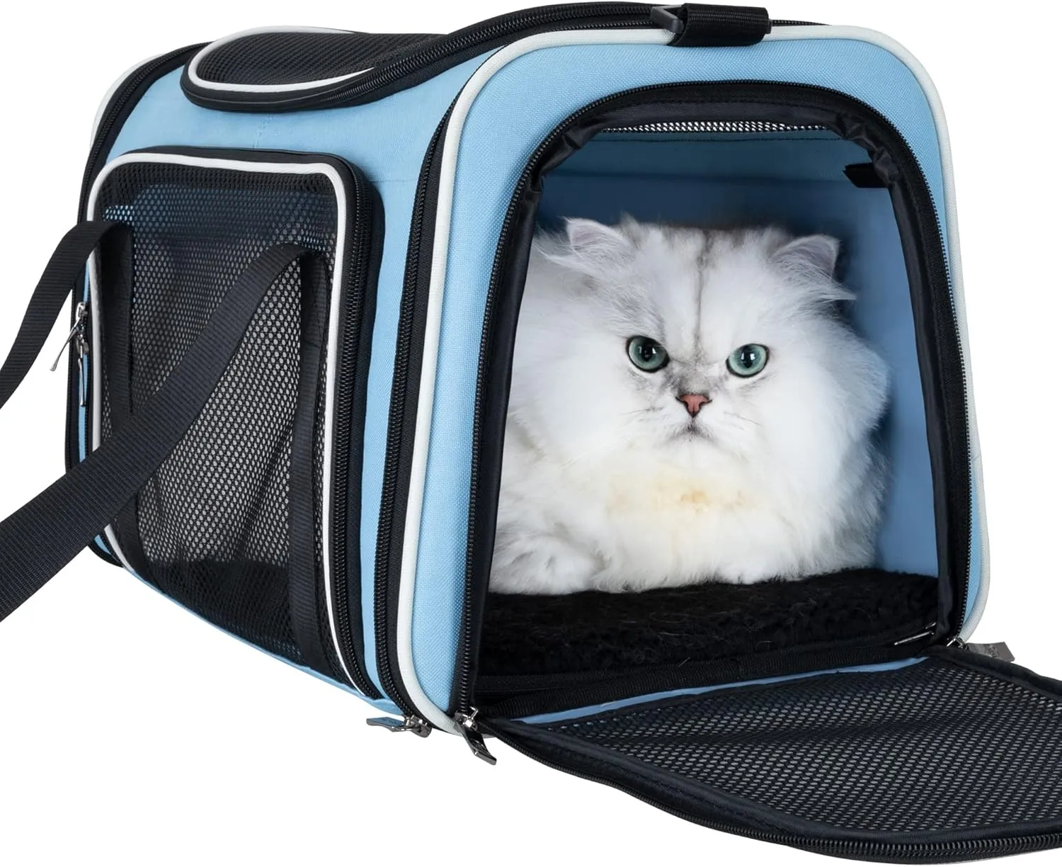petisfam Pet Carrier Bag for Medium Cats and Puppy. TSA Airlined Approced. Easy Vet Visit, Airline Approved, Top Loading, Easy Storage