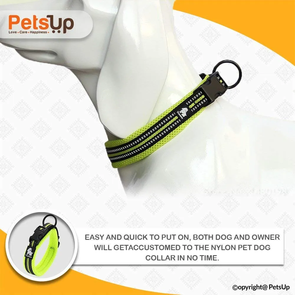 PetsUp Metal Dog Collar Neck Belt for Dogs (Reflective Collars)