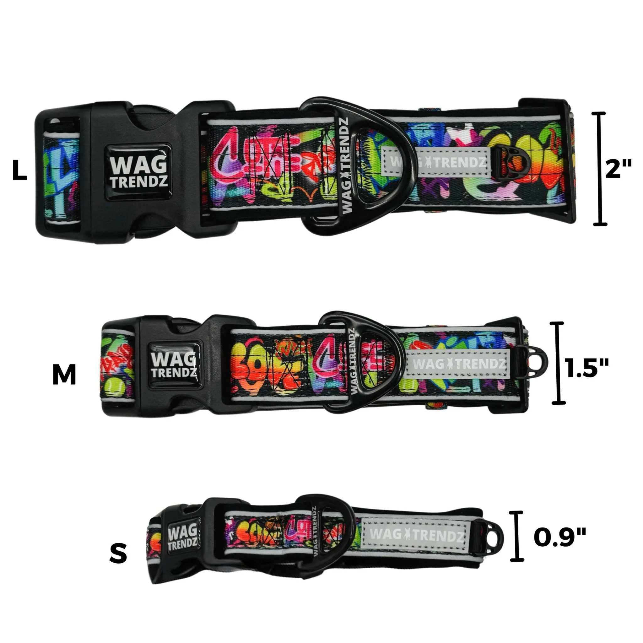 Reflective Dog Collar - Street Graffiti