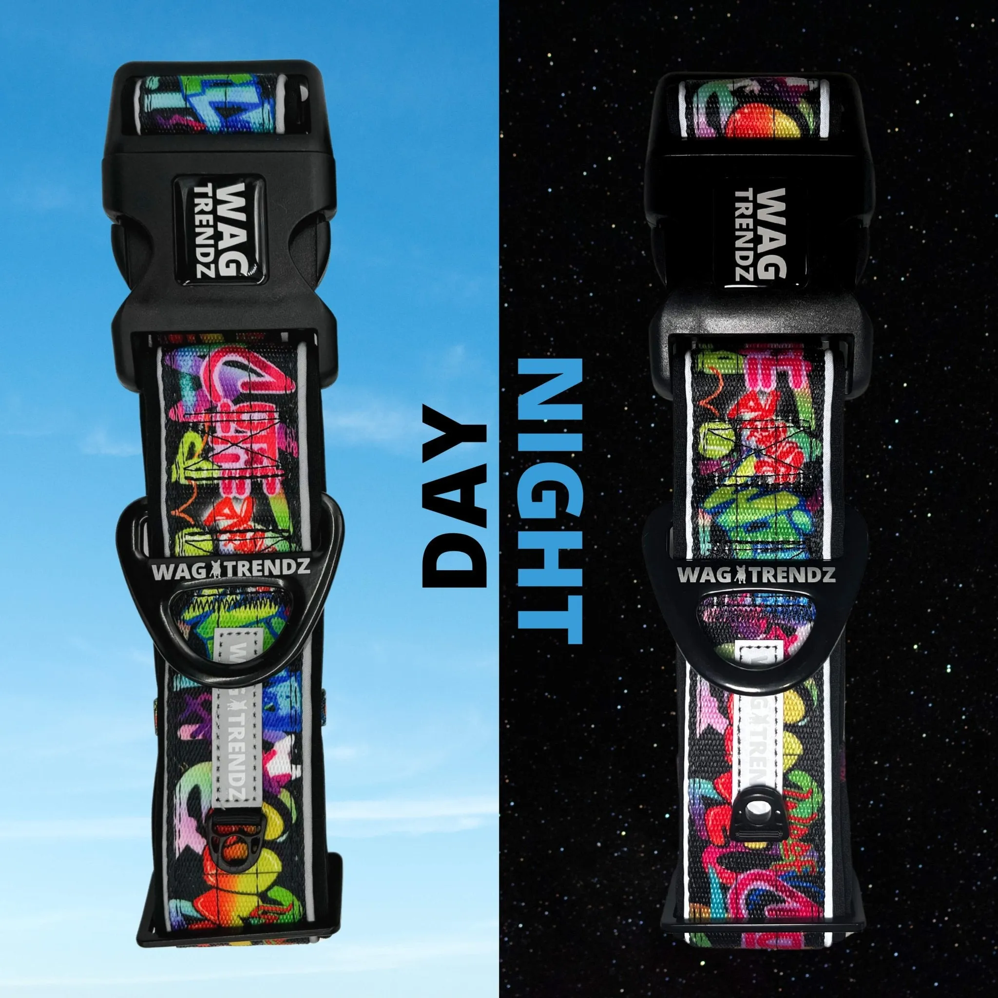 Reflective Dog Collar - Street Graffiti