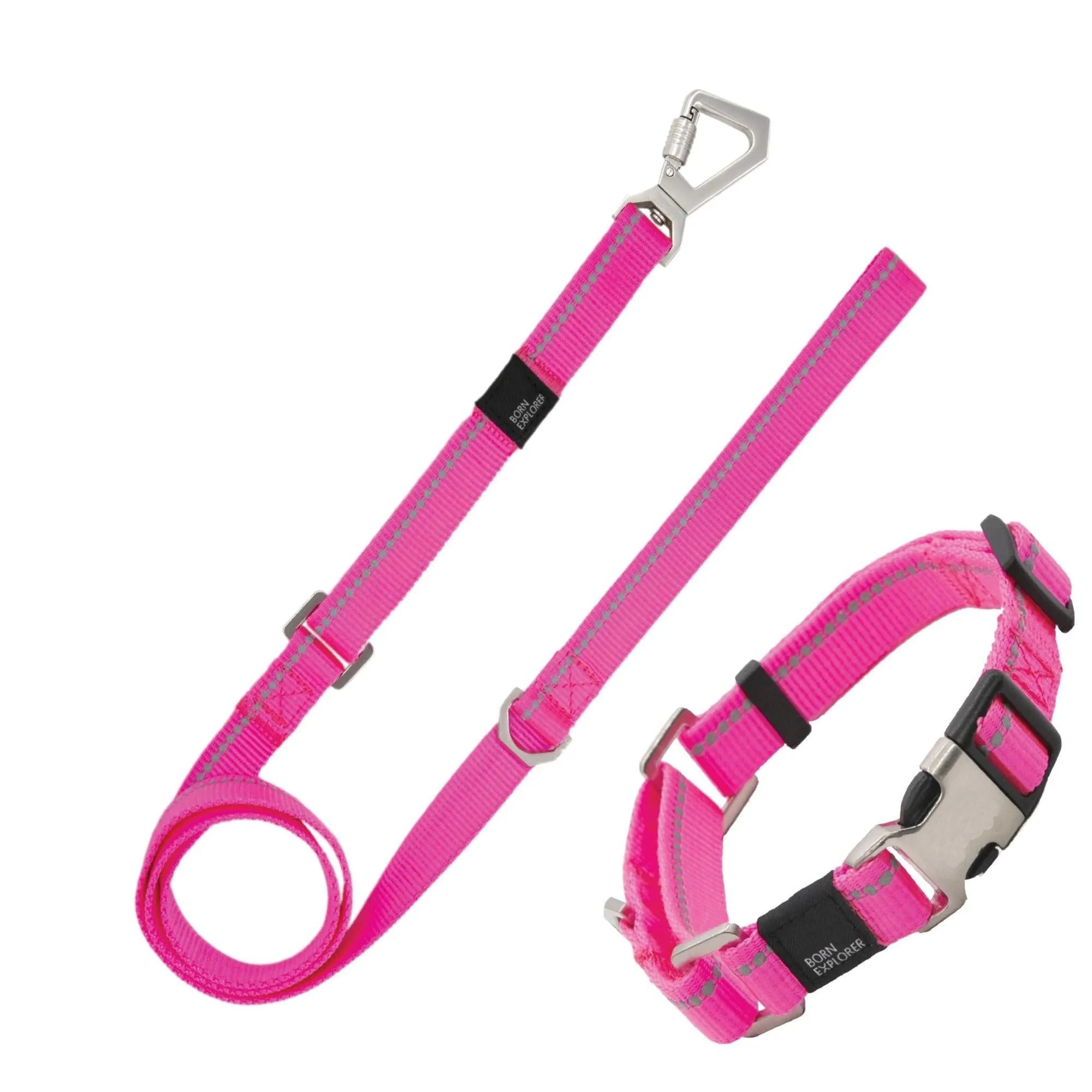 Reflective leash and collar for outdoor walks Straps