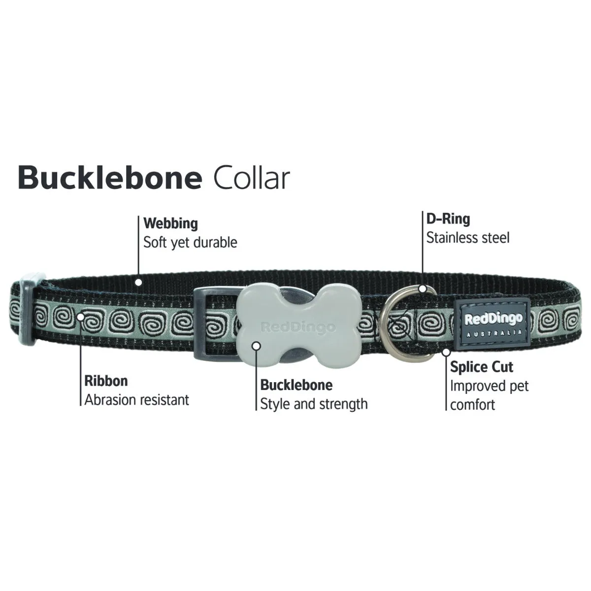 Reflective Ziggy Red Dog Collar