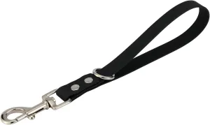 Short Dog Leash - 9 Inch Dogs Lead Grab Tab Heavy Duty Waterproof PVC Dog Training Traffic Leashes for Safety Control Behavior Correction Hiking Backup & All Breeds (Black, 9'')