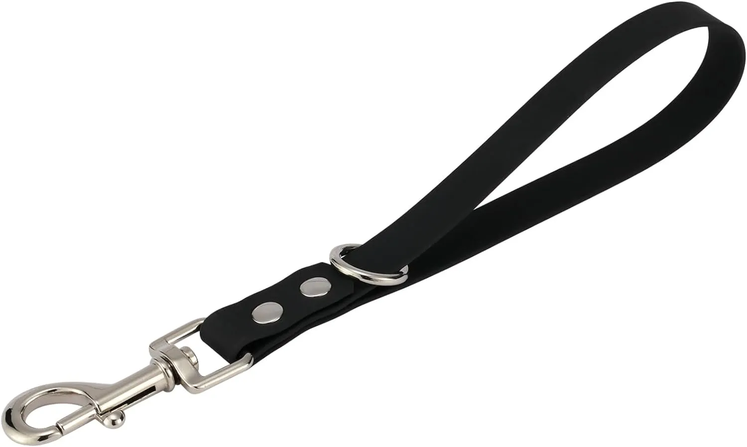 Short Dog Leash - 9 Inch Dogs Lead Grab Tab Heavy Duty Waterproof PVC Dog Training Traffic Leashes for Safety Control Behavior Correction Hiking Backup & All Breeds (Black, 9'')