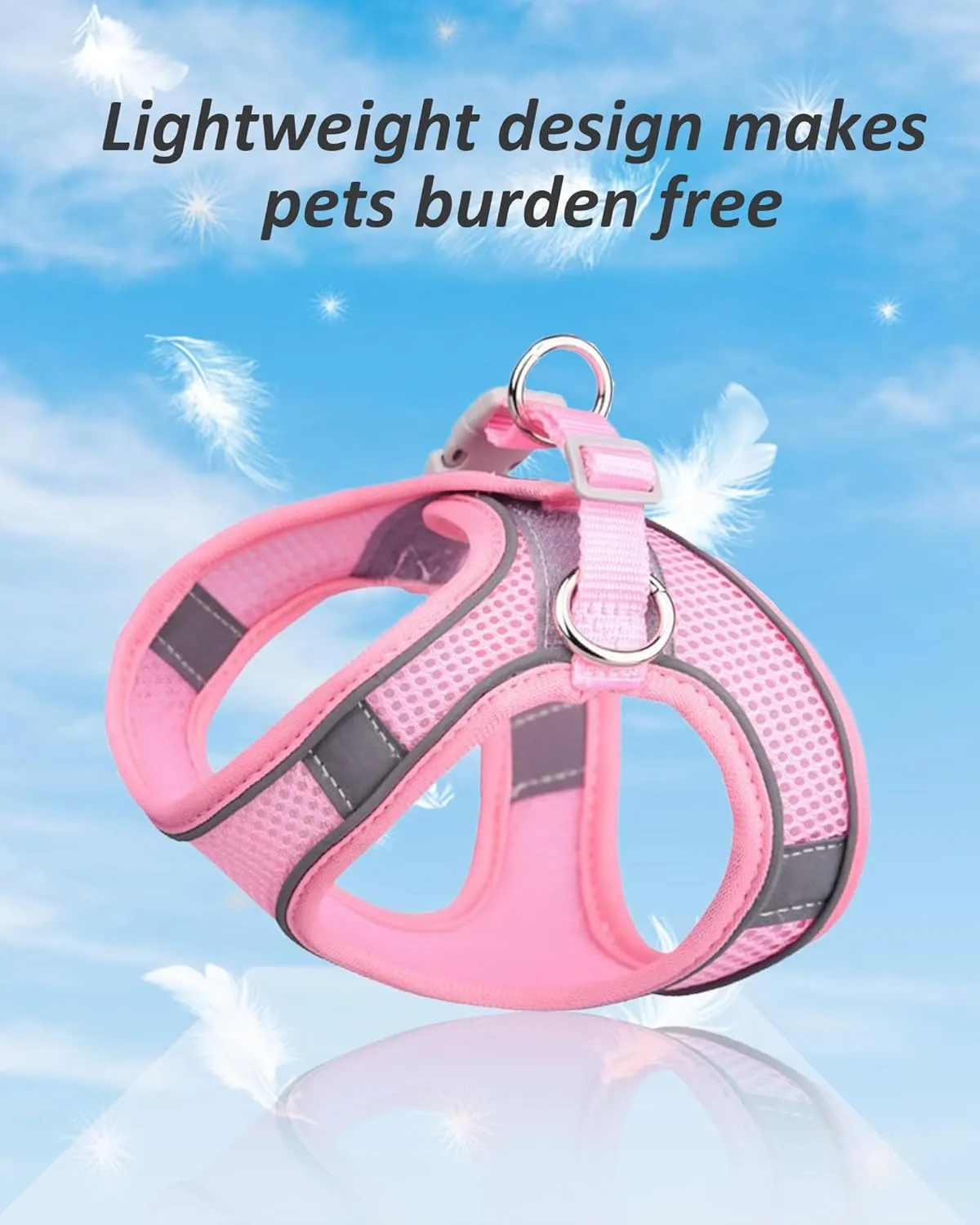 SOLMOONY Dog Harness for Small Medium Large Dogs No Pull, Puppy and Leash Set, Dogs, Step in Harness, mesh Harness. (Pink, XS)