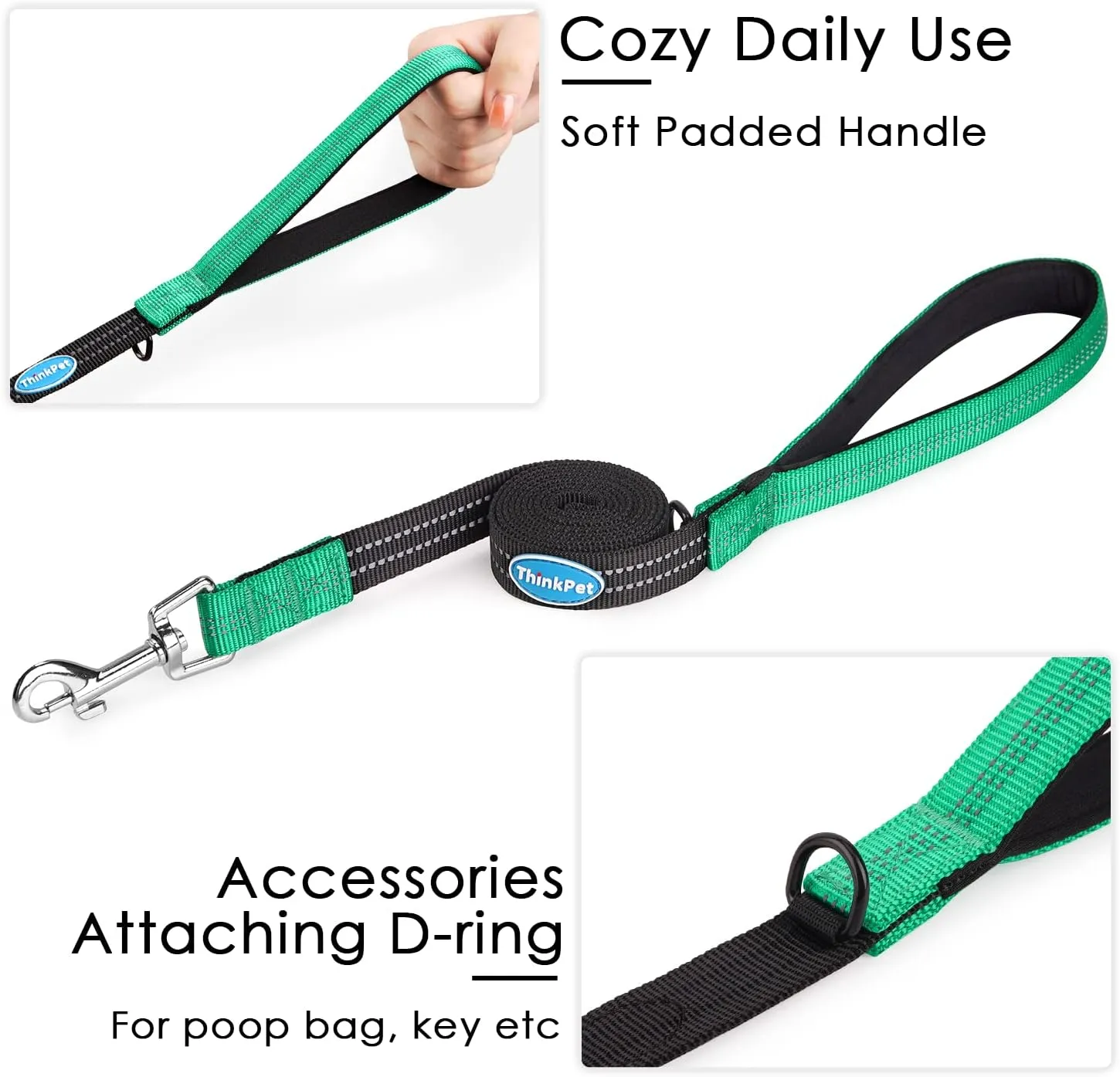 ThinkPet Harness and Leash Set Reflective Breathable Soft Air Mesh No Pull Puppy Choke Free Over Head Vest Ventilation Harness with Leash for Puppy Small Medium Dogs and Cats