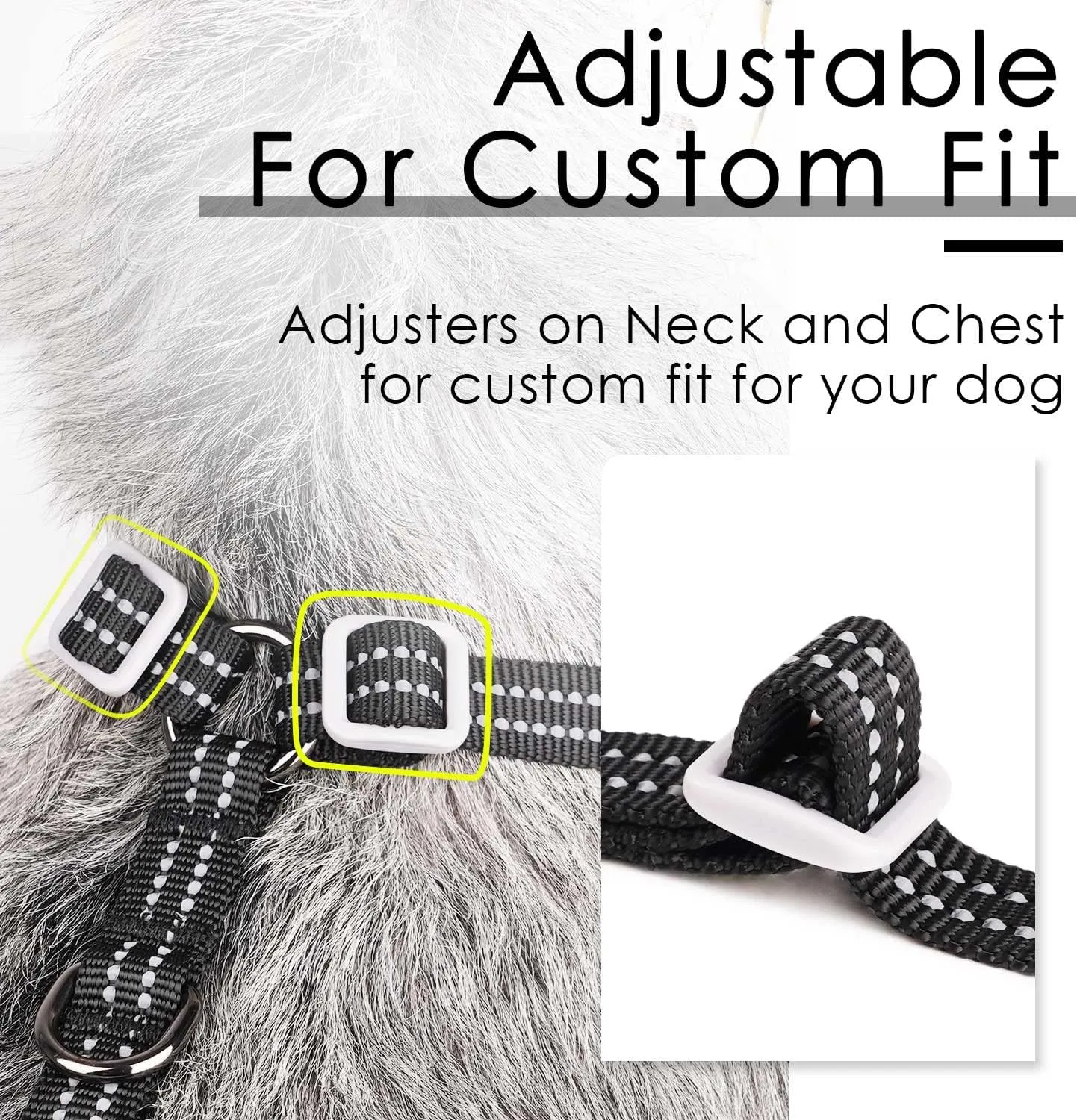 ThinkPet Harness and Leash Set Reflective Breathable Soft Air Mesh No Pull Puppy Choke Free Over Head Vest Ventilation Harness with Leash for Puppy Small Medium Dogs and Cats