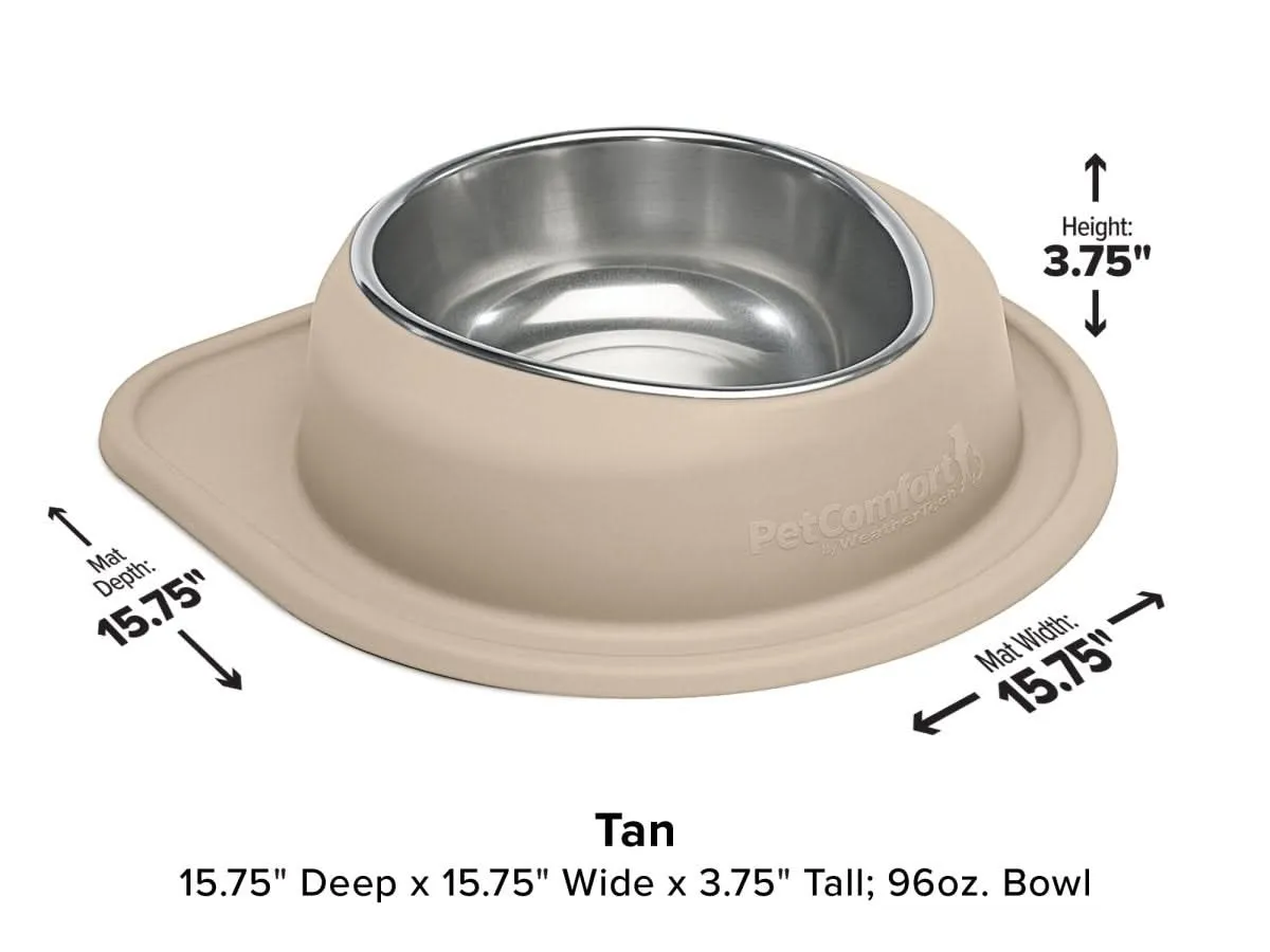 WeatherTech Single Low Pet Feeding System - 96 oz Stainless Steel Bowl