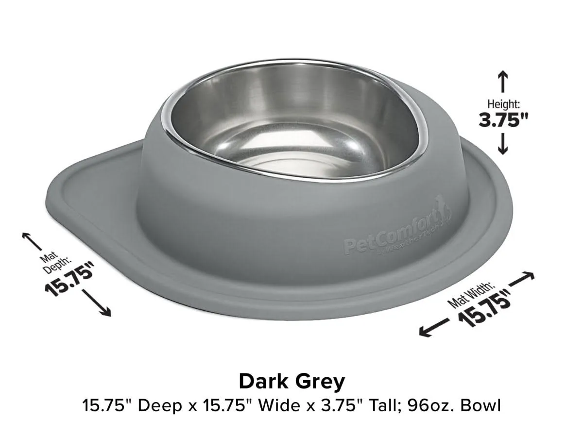 WeatherTech Single Low Pet Feeding System - 96 oz Stainless Steel Bowl
