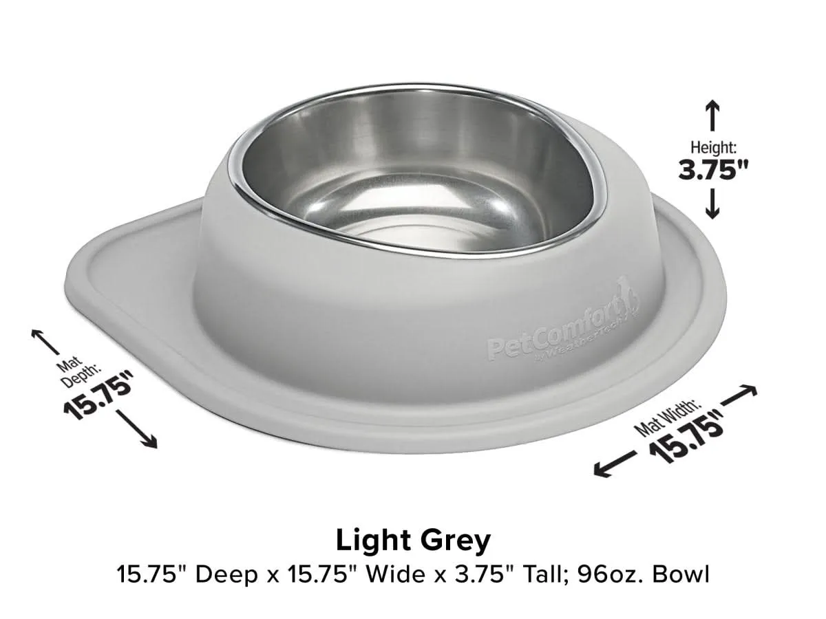 WeatherTech Single Low Pet Feeding System - 96 oz Stainless Steel Bowl